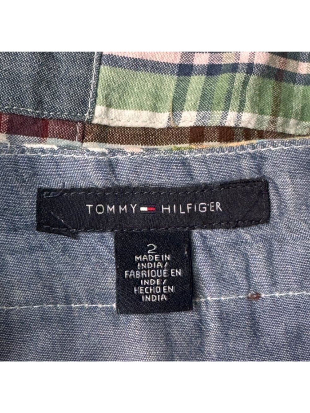 Vintage Y2K Tommy Hilfiger Madras Plaid Patchwork Sundress 2 Cottage - Picture 5 of 15